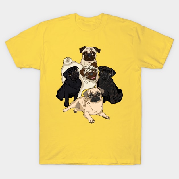 5ivePugs T-Shirt by FivePugs